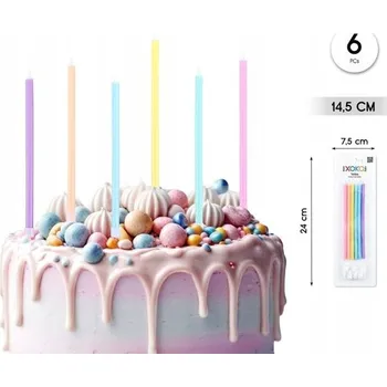 Dortová svíčka Pastelová narozeninová svíčka - dekorace na dort