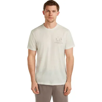 Pánská móda Pánské merino triko s krátkým rukávem ICEBREAKER Mens Mer 150 Tech Lite SS Tee Peaceful Pass, Ecru Hthr velikost: M