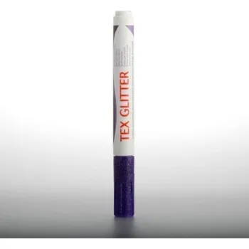Speciální výtvarná barva DARWI TEX GLITTER fixa na textil - Fialová 6 ml