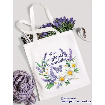 Taška s potiskem Textilní taška, PRO NEJLEPŠÍ KAMARÁDKU, 41x37cm, mix barev, 1 ks Vyberte si barvu ZDE:: bílá