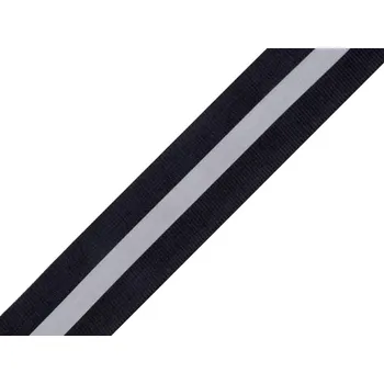 Textilní nažehlovací páska Reflexní páska šíře 30 mm na tkanině Varianta: 4 černá, Balení: 5 m