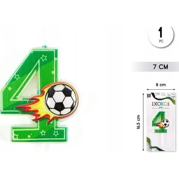 Dortová svíčka Narozeninová svíčka číslice 4 s míčem – dekorace na dort