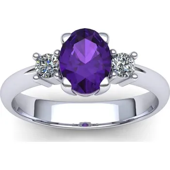 Prsten Dámský prsten s modrým safírem a brilianty PK20015 Materiál: Bílé zlato 14kt, Velikost: 69