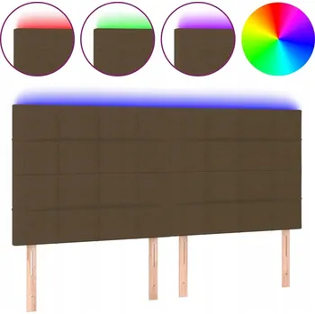 VidaXL Čelo postele s LED, tmavě hnědé, 160x5x118/128 cm, látka