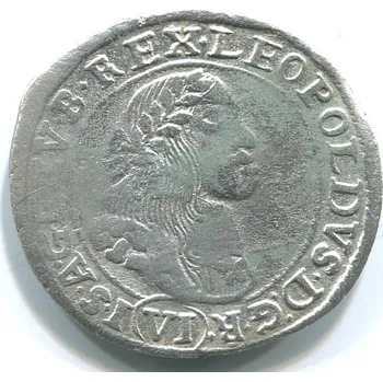 Leopold I. VI Kreuzer 1668/KB. Kremnica. Ag.