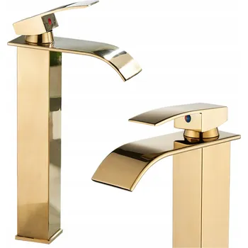 Vodovodní baterie Stojánková umyvadlová baterie Ari WATERFALL zlatá