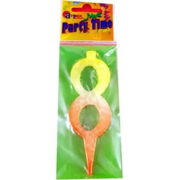 Dortová svíčka Narozeninová svíčka číslice 8 barevná na dort 10 cm