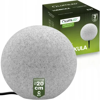 Venkovní osvětlení Zahradní lampa Lumiled koule imitace kamene 20 cm patice E27 IP 65