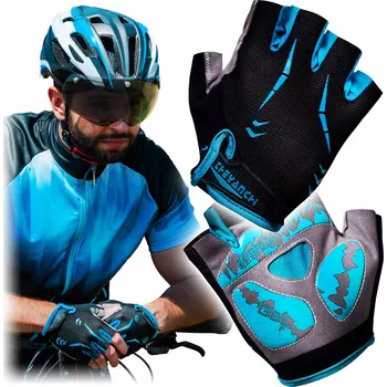 Cyklistické rukavice Cyklistické rukavice Ercole R0018 vel. XL světle modré