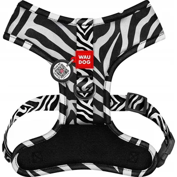 Postroj pro psa Postroj pro psa prodyšný měkký komfortní s QR adresou, Zebra, S