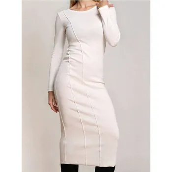 Dámské šaty Sinsay - Teplákové šaty - krémová - 079IQ-01X - 079IQ-01X-L