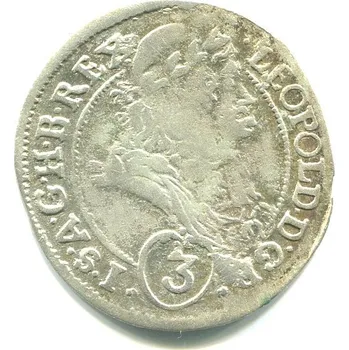 Leopold I. 3 Kreuzer 1695/KB. Kremnica. Ag.