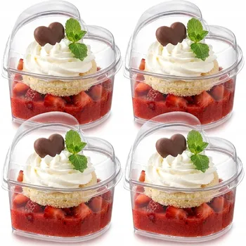 Dóza na potraviny POHÁRY NA DEZERTY, SVAČINKY S VÍČKY, MONOPORCE 130 ML, 4 KUSY