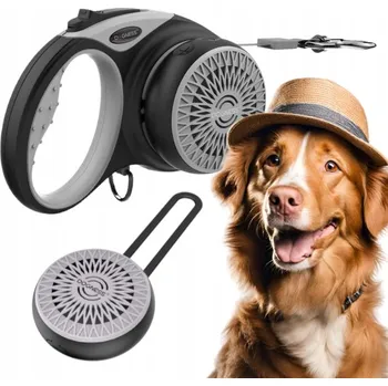 Vodítko pro psa VODÍTKO PRO PSA automatické PÁSKOVÉ navíjecí + REPRODUKTOR 5 m do 36 kg DOGNESS L