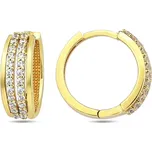 Zlaté náušnice kroužky se zirkony