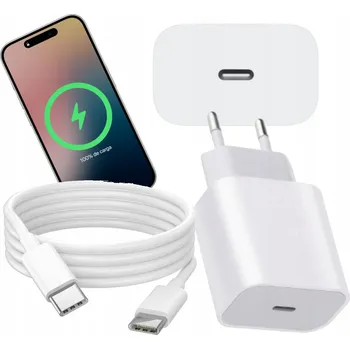 RYCHLÁ NABÍJEČKA USB-C 20W ADAPTÉR + KABEL USB-C 200CM pro IPHONE 15 16 PRO
