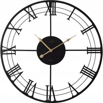 Hodiny EFEKTNÍ VELKÉ ČERNÉ HODINY NA ZEĎ JVD LOFT HJ103 57 cm ŘÍMSKÉ ČÍSLICE