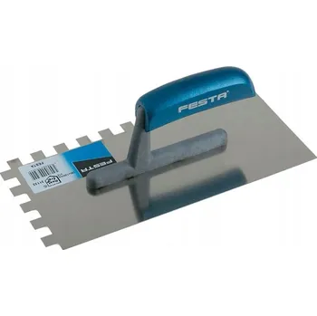 Zednické hladítko Festa Zednická lžíce nerezová ocel, zub 12 mm, 280 x 130 mm, dřevěná rukojeť, FESTA