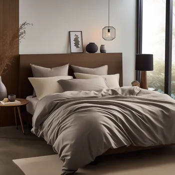 Povlečení SATÉNOVÉ POVLEČENÍ SATINLOVE CLASSIC 140X200 CM, 1KS 70X80 CM TMAVĚBÉŽOVÉ