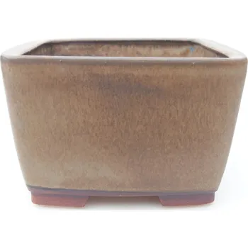 Květináč Keramická bonsai miska 12,5 x 12,5 x 8 cm hnědá