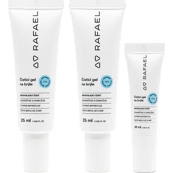 Čisticí roztok na brýle Sada čisticí gelu na brýle RAFAEL 2 x 25 ml + 1 x 10 ml.