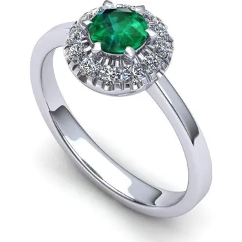Prsten Prsten se smaragdem a brilianty PK21003 Materiál: Bílé zlato 14kt, Velikost: 44
