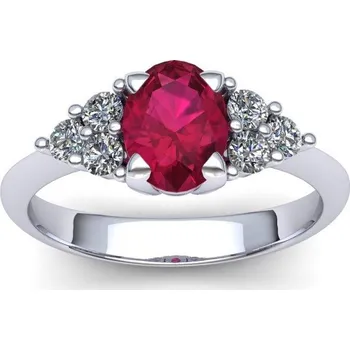 Prsten Prsten s Rubínem a brilianty PK20014 Materiál: Bílé zlato 14kt, Velikost: 45