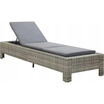 Zahradní lehátko Lehátko VidaXL z technoratanu šedé barvy