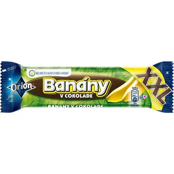 Cukrovinka Orion Banány XXL v čokoládě 60g (Kartonové balení : 48 ks)