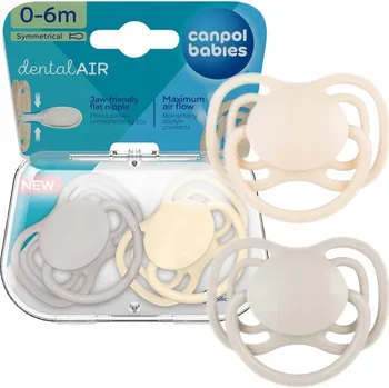Canpol babies DentalAir silikonový Dudlík 0-6m symetrický NUDE 2 ks