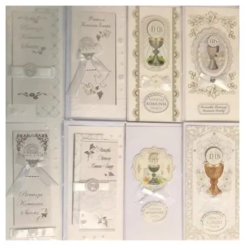 Encyklopedie Karnet Komunia DL ręcznie robiony + koperta