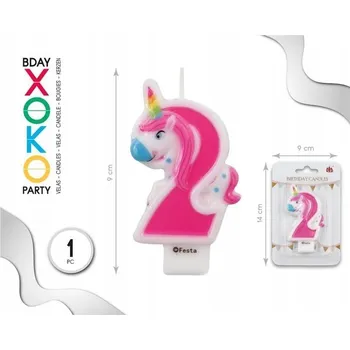 Dortová svíčka Narozeninová svíčka jednorožec - dekorace na dort