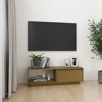 Televizní stolek TV stolek medově hnědý 110x30x33.5 cm borovice VidaXL