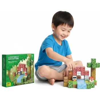 ostatní stavebnice Stavebnice Čtvercové 54 dílků Motiv Les a ruiny