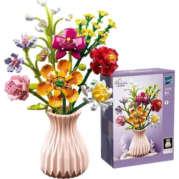 ostatní stavebnice Stavebnice konstrukcyjne kwiaty bukiet kreativní sada 756 dílů + váza