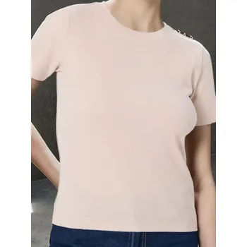 Sinsay - Tričko s krátkým rukávem - béžová - 521EU-08X - 521EU-08X-XXL