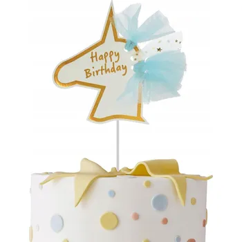 Party dekorace Dekorace na dort Zápichy JEDNOROŽEC Unicorn 5 ks