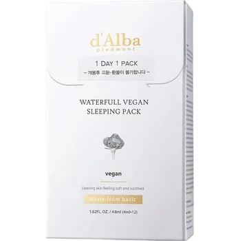 Pleťová maska D'Alba Waterfull Vegan Sleeping Pack Noční maska 4ml