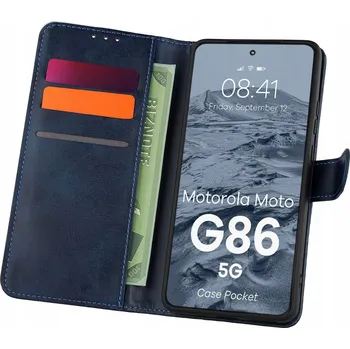 Pouzdro na mobilní telefon Flipové pouzdro Bizon pro Motorola Moto G86 Power, modré