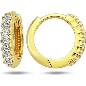 Oblečení a móda Zlaté náušnice kroužky se zirkony