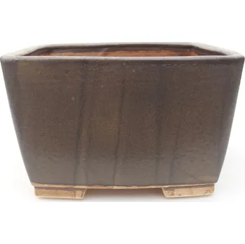 Květináč Keramická bonsai miska 16 x 16 x 10 cm hnědá
