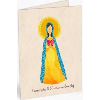 Encyklopedie Karnet drewniany C6 Komunia Maria + koperta
