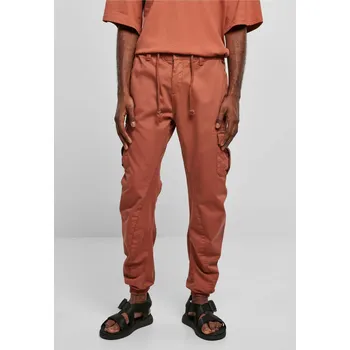 Pánské bavlněné kapsáčové kalhoty Urban Classics Barva: Terracotta, Velikost: L