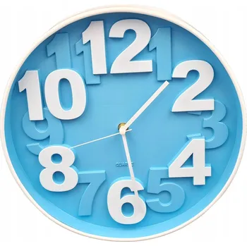 Hodiny MODERNÍ DESIGNOVÉ NÁSTĚNNÉ HODINY S VYPUKLÝMI ČÍSLICEMI VELKÉ 30 cm