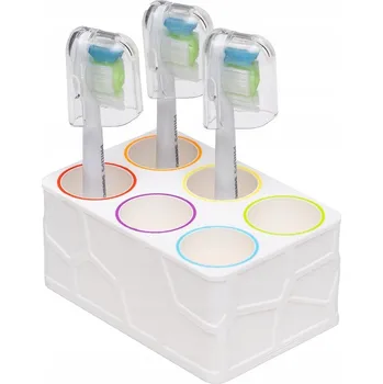 Náhradní hlavice k elektrickému kartáčku Organizér na 6 hlavic Sonicare, Oral B, iO Vitammy UNIVERZÁLNÍ s barvami