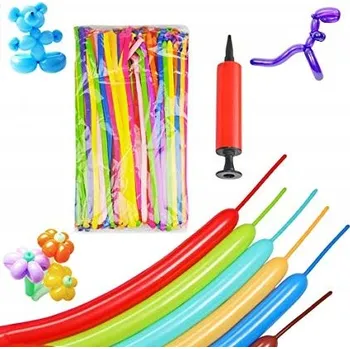 Balónek BALÓNKY DLOUHÉ S PUMPIČKOU PRO MODELOVÁNÍ A TVAROVÁNÍ, 10 KS