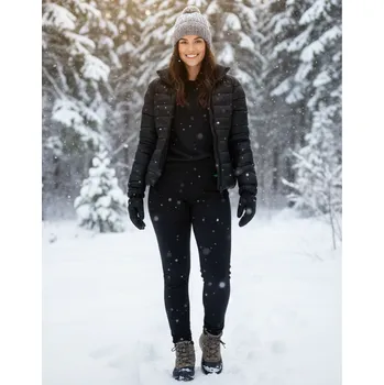 Dámské kalhoty DÁMSKÉ ZATEPLENÉ LEGÍNY černé Wolf T2371C (Dámské teplejší legíny)