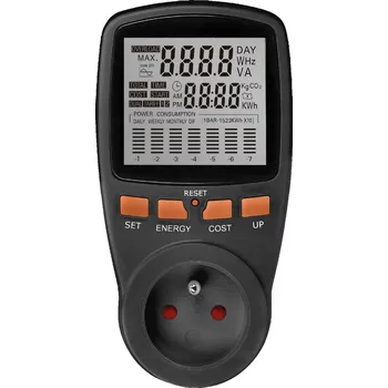 Měřič spotřeby Wattmetr Měřič Spotřeby Elektrické Energie Výkonu Měřič Nákladů