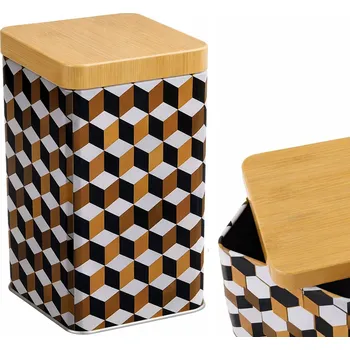 Dóza na potraviny PLECHOVÁ DÓZA NÁDOBA KUCHYŇSKÁ NA SYPKÉ POTRAVINY MOUKA CUKR TĚSTOVINY 15