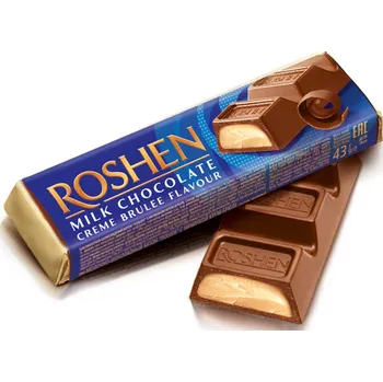 Čokoládová tyčinka Roshen Bar Mléčná čokoláda Creme brulle 43g cena za kartonové balení (Kartonové balení : 30 ks)